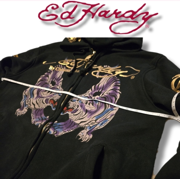 🔥SzL Incredibly RARE Ed Hardy Christian Audigier Zip-Up Hoodie - Picture 15 of 17